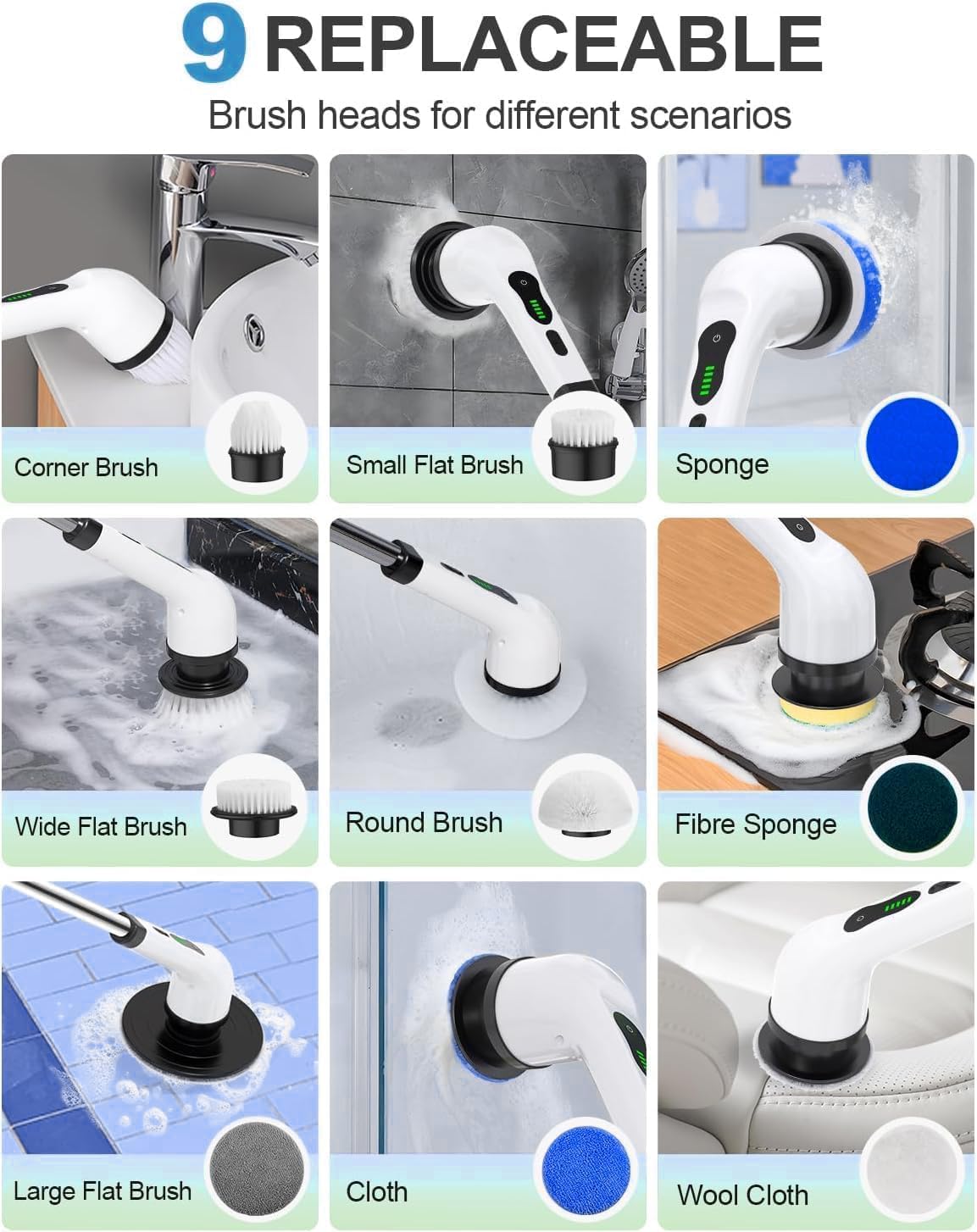 CHAMKO™ 9 in 1 Electric Cleaner For Kitchen & Bathroom